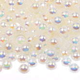 Ivory AB Resin Flat Back Pearls Multi Sizes WholesaleRhinestone